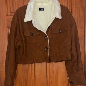 Brown Teddy Jacket with Cream Lining